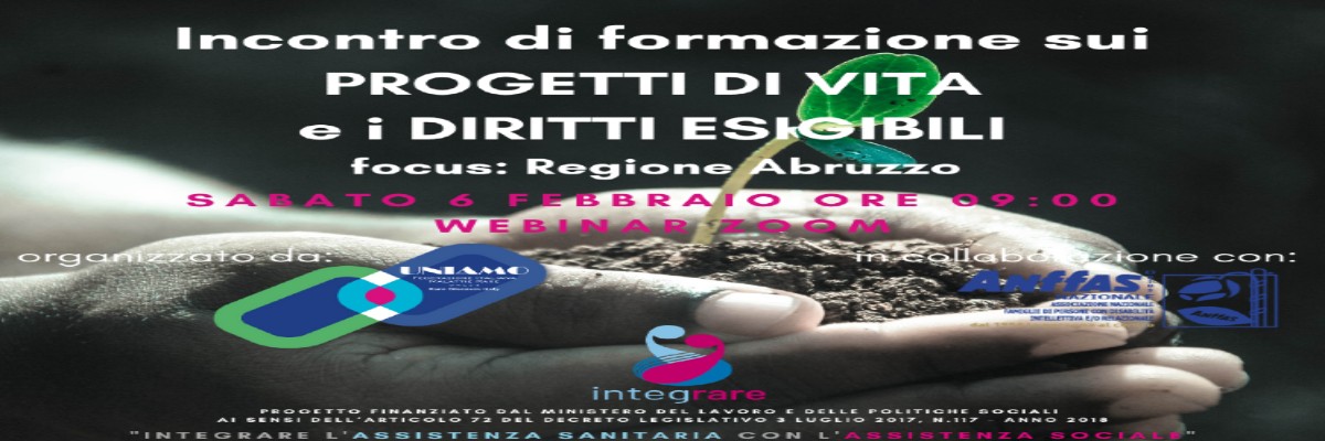 IntegRare - Webinar su Progetti di vita e diritti esigibili (focus Regione Abruzzo)