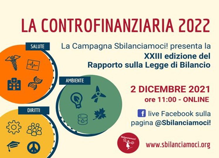 La presentazione online della Controfinanziaria 2022 - Campagna Sbilanciamoci!